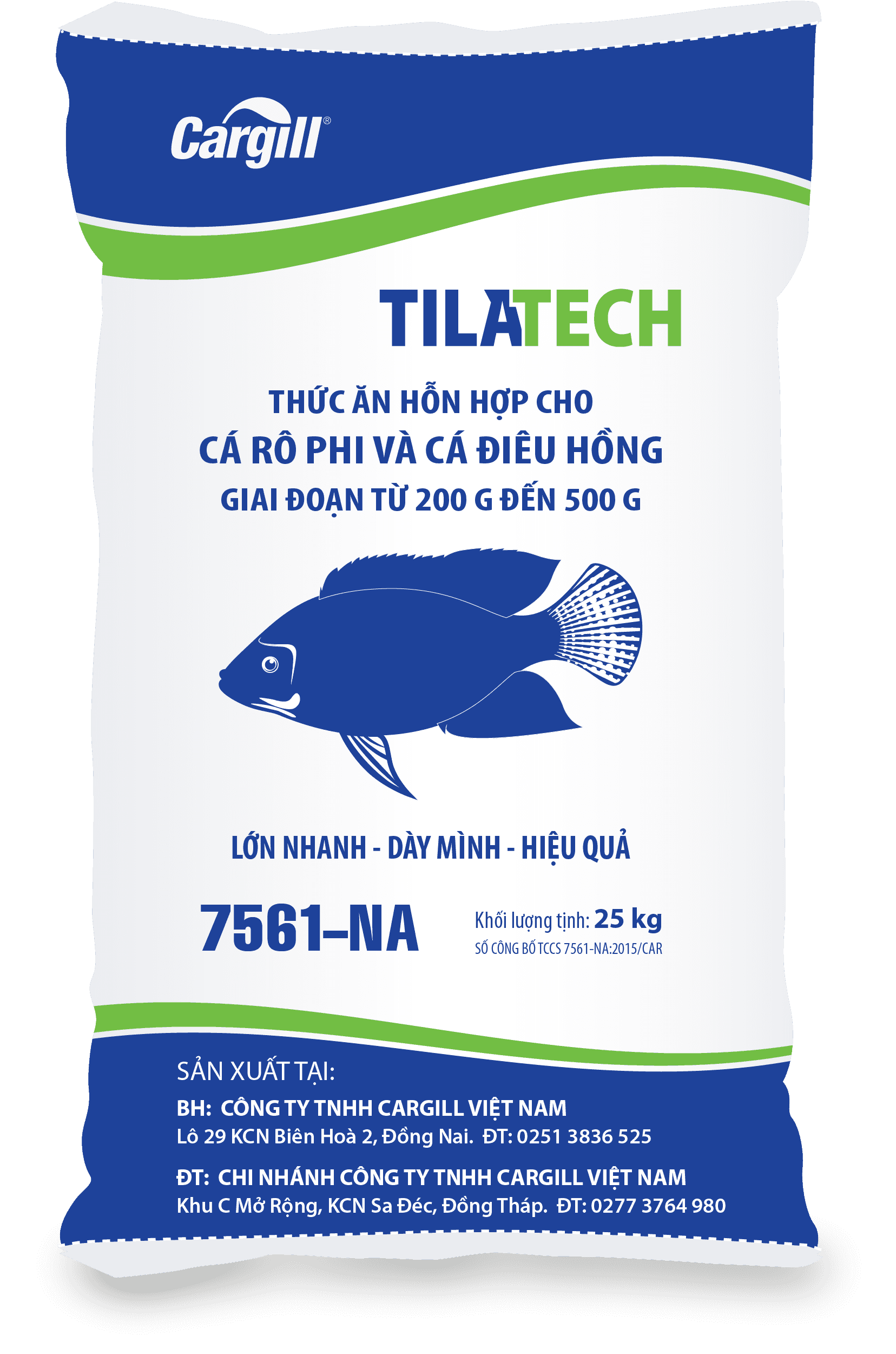 Thức ăn hỗn hợp cá rô phi và cá điêu hồng 200-500g