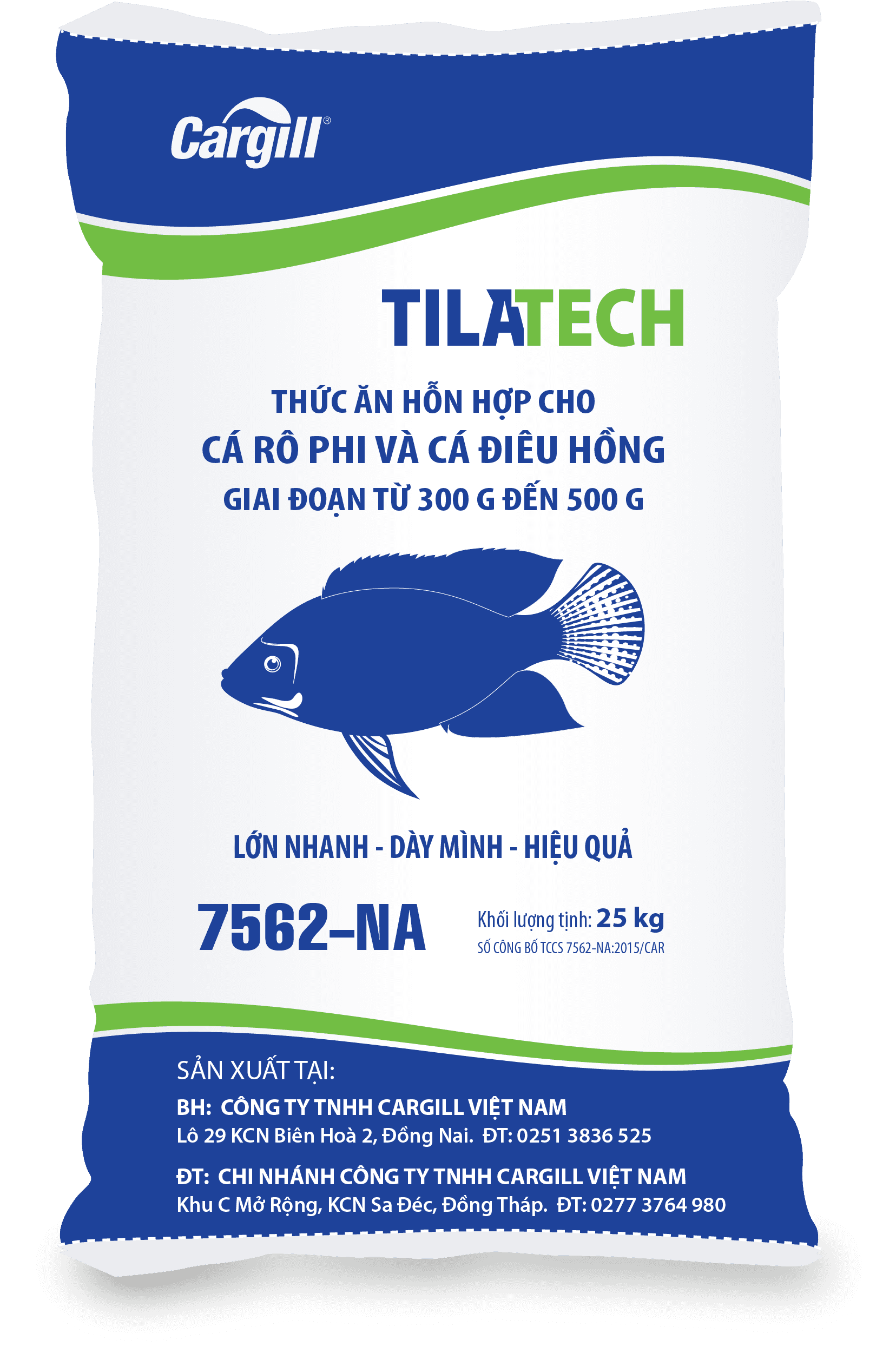 Thức ăn hỗn hợp cá rô phi và cá điêu hồng 300-500g