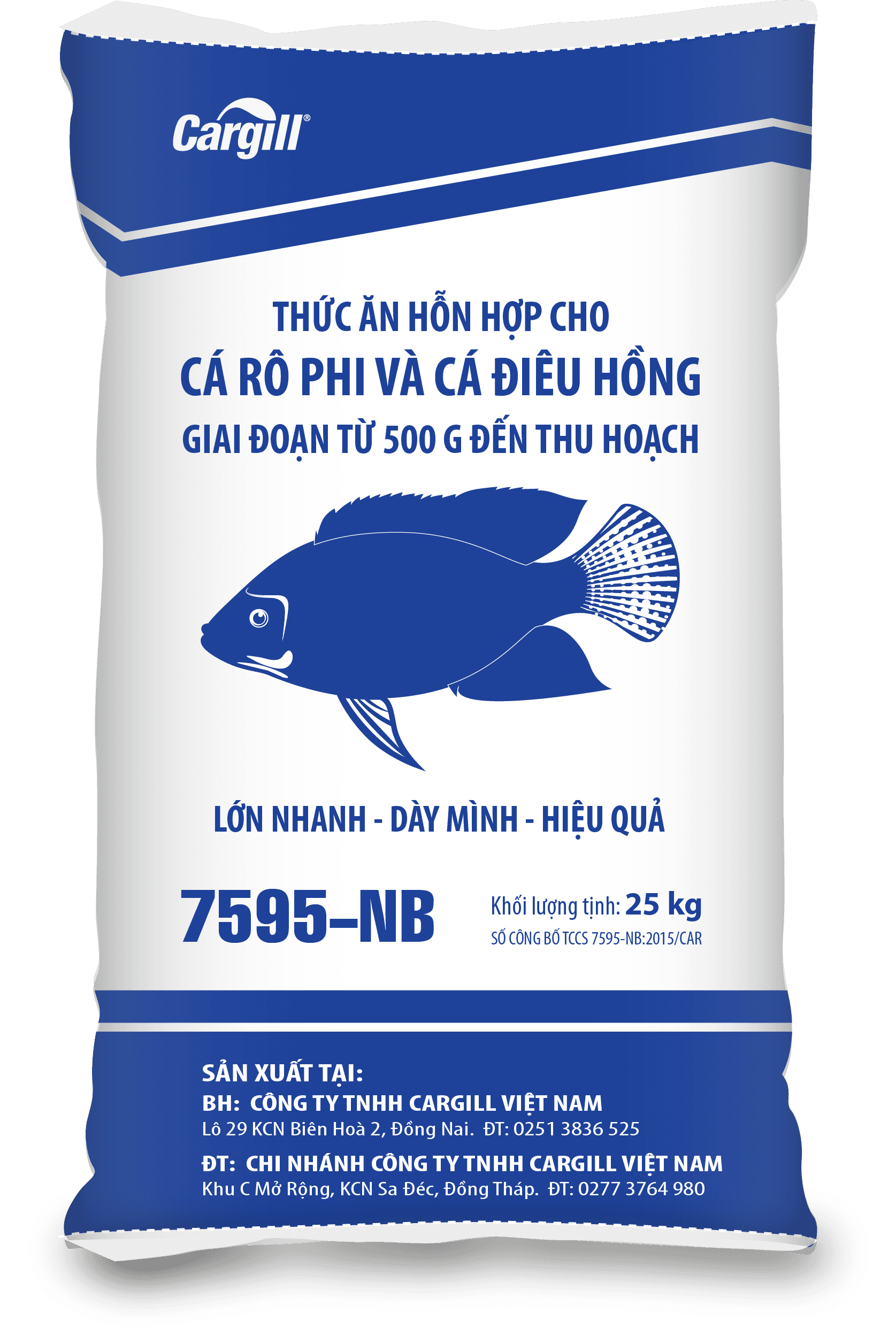 Thức ăn hỗn hợp cá rô phi cá điêu hồng 500g - thu hoạch