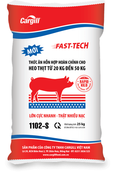 Thức ăn hỗn hợp hoàn chỉnh cho heo thịt từ 20kg đến 50kg