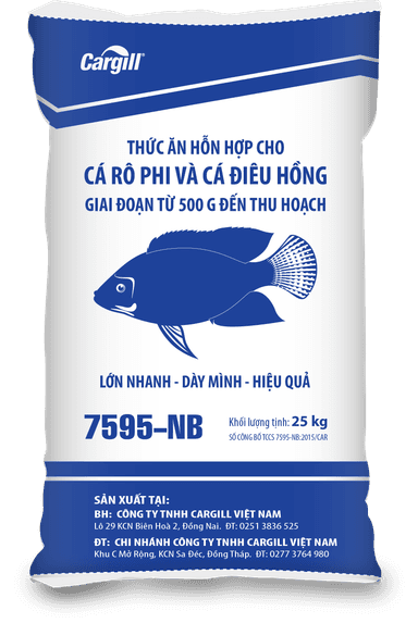 Thức ăn hỗn hợp cá rô phi cá điêu hồng 500g - thu hoạch